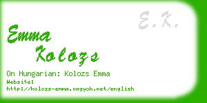 emma kolozs business card